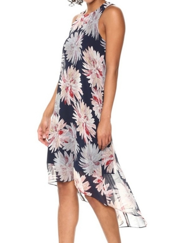 Karen Kane Floral Hi-Lo Hem Dress